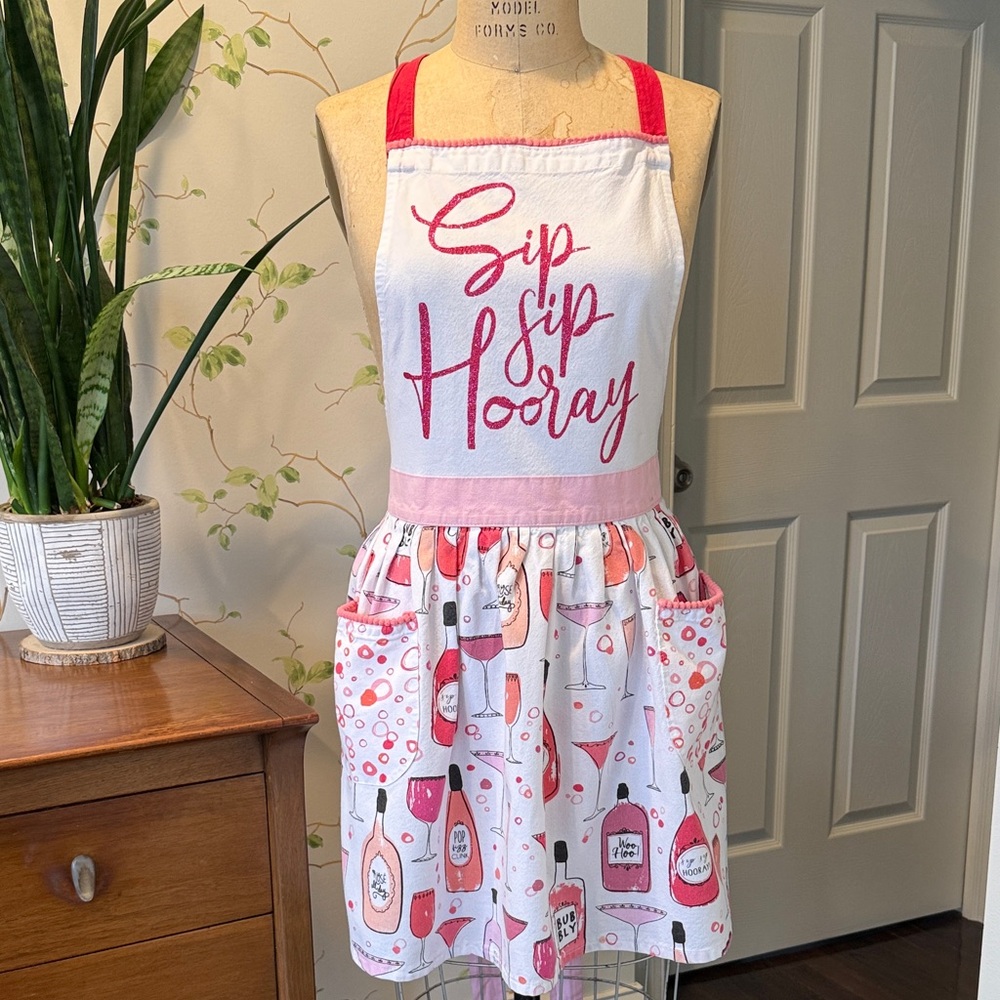 Sip Sip Hooray' Cotton Apron